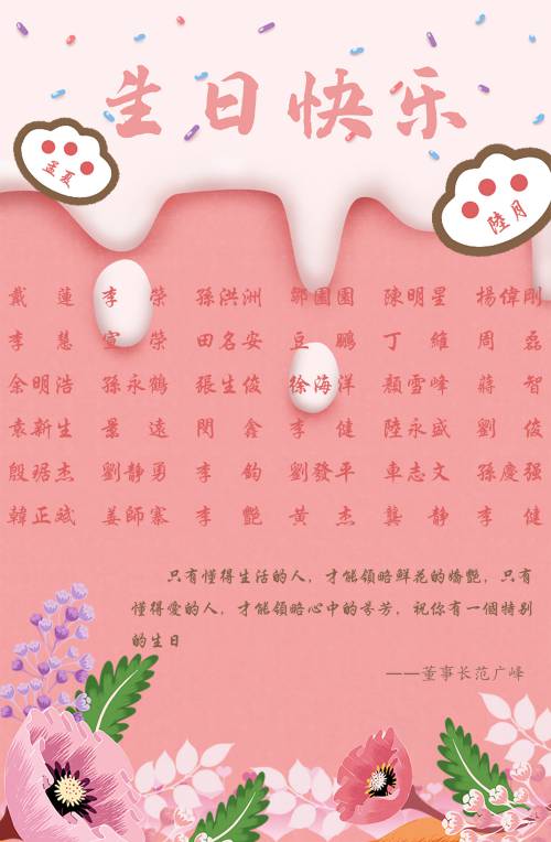 【生日祝?！抗ё?月生日的員工生日快樂！