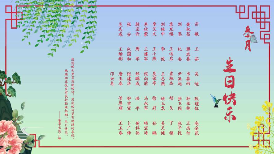 【生日祝?！抗ё?月生日的員工生日快樂！