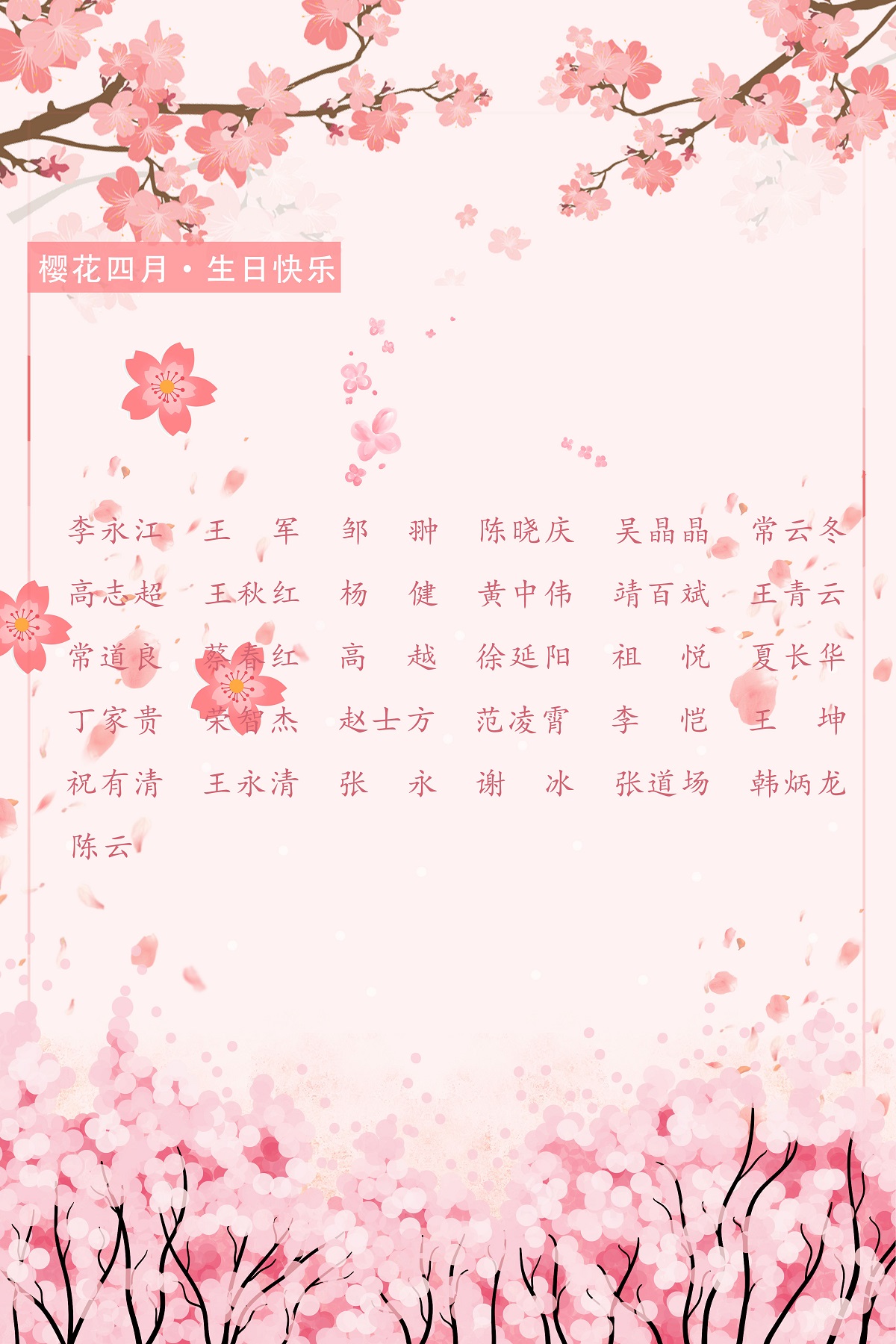 【生日祝?！抗ё?4月生日的員工生日快樂！